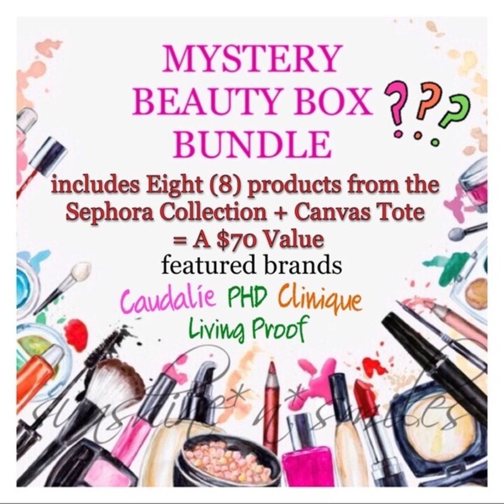 25+Piece Beauty Skincare MYSTERY BEAUTY Lot includes SEPHORA Tote + Makeup Brush